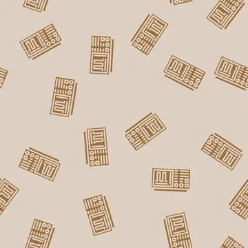 Oscilloscope analysis electronics glyph vector seamless pattern Stock Illustration