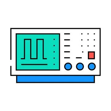 Oscilloscope analysis electronics icon color illustration Stock Illustration