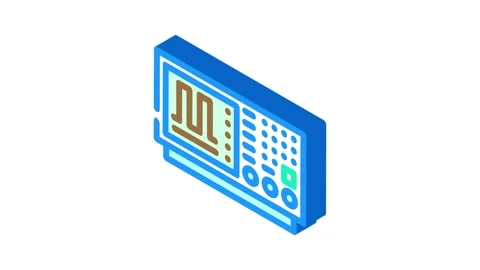 Oscilloscope analysis electronics isometric icon animation Stock Footage 327290535
