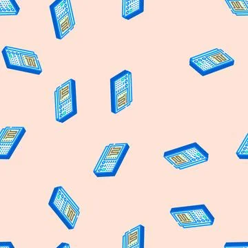 Oscilloscope analysis electronics isometric icon seamless pattern イラスト素材