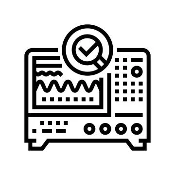 Oscilloscope analysis electronics line icon vector illustration Illustrazione stock