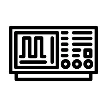 Oscilloscope analysis electronics line icon vector illustration Stock Illustration