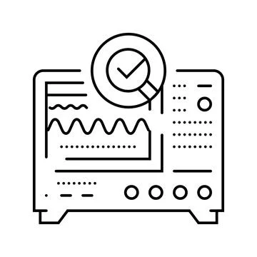 Oscilloscope analysis electronics line icon vector illustration 스톡 일러스트