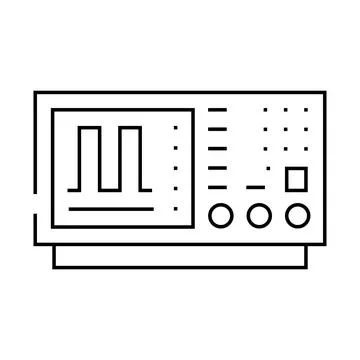 Oscilloscope analysis electronics line icon vector illustration Stockillustratie