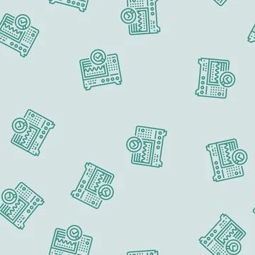 Oscilloscope analysis electronics line seamless pattern Stock Illustration