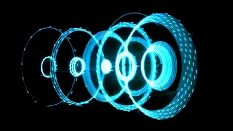Oscilloscope Circle shapes Morphing - VJ Loop Motion Graphic Loop Video stock 77077977