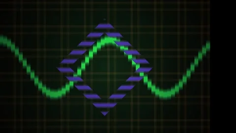 Oscilloscope display with green waveform. Stock Footage 334892050