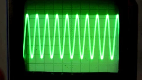 Oscilloscope Display: Green Waveforms On Screen Video Stock Footage 311324161
