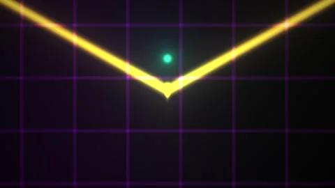 Oscilloscope display with yellow line and green dot on grid background. Stock Footage 337490359