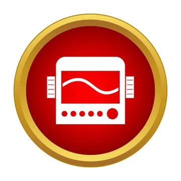Oscilloscope displaying waveform signal electronic measurement icon Stock Illustration
