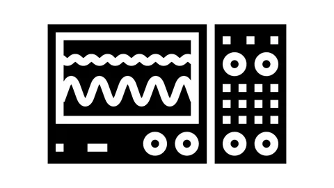 Oscilloscope electrical engineer glyph icon animation Stock Footage 326154680