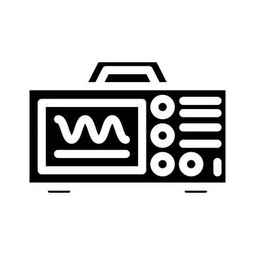 Oscilloscope electrical engineer glyph icon vector illustration Stock Illustration