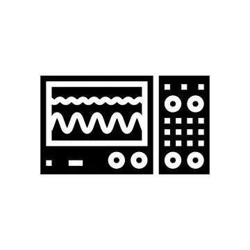 Oscilloscope electrical engineer glyph icon vector illustration Stockillustratie