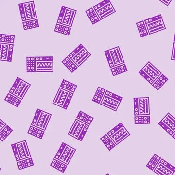 Oscilloscope electrical engineer glyph seamless pattern Stock Illustration