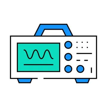 Oscilloscope electrical engineer icon color illustration Stock Illustration