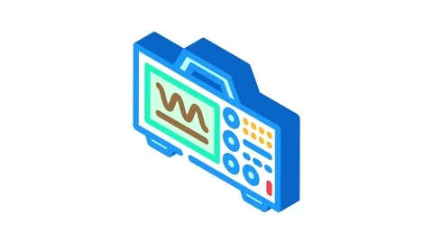 Oscilloscope electrical engineer isometric icon animation Stock Footage 327292364