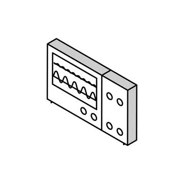 Oscilloscope electrical engineer isometric icon vector illustration 스톡 일러스트