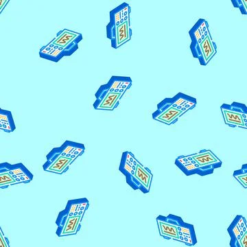 Oscilloscope electrical engineer isometric icon seamless pattern Stockillustratie