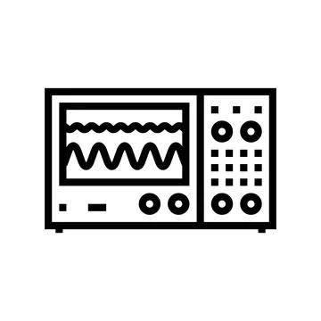 Oscilloscope electrical engineer line icon vector illustration Illustrazione stock
