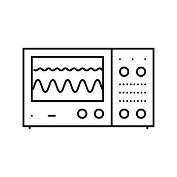 Oscilloscope electrical engineer line icon vector illustration Stock Illustration
