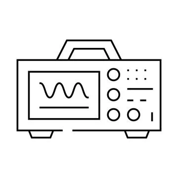 Oscilloscope electrical engineer line icon vector illustration Illustrazione stock