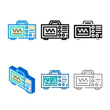 Oscilloscope electrical engineer series color icon vector Stock Illustration