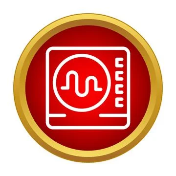 Oscilloscope icon showing electronic wave frequency measurement tool Stock Illustration