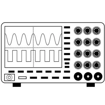 Oscilloscope icon on white background. flat style. Stock Illustration