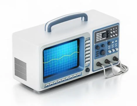Oscilloscope isolated on white background. 3D illustration Stock Illustration