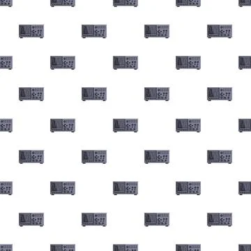 Oscilloscope pattern creating a seamless electronic signal background Stock Illustration