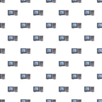 Oscilloscope pixel art technology seamless pattern repeating background Stock Illustration