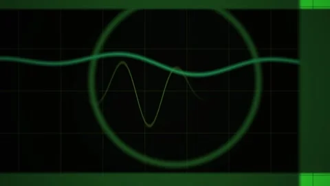 Oscilloscope screen with green waveforms. Stock Footage 340039861