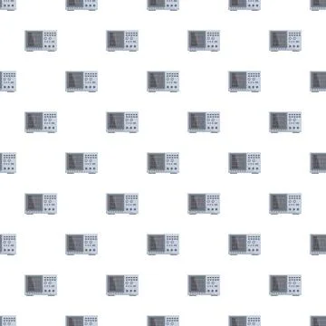 Oscilloscope seamless pattern displaying electronic waves and signals イラスト素材