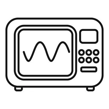 Oscilloscope showing sinusoidal waveform icon vector Stock Illustration
