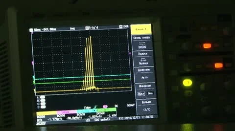 Oscilloscope, spectrogram. Stock Footage 10579370