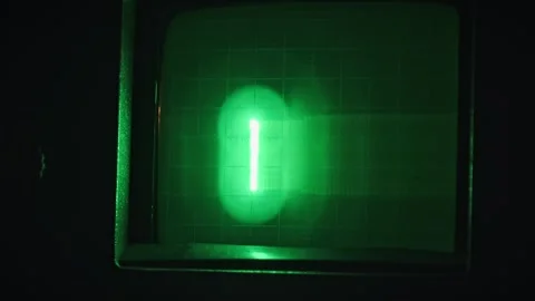 Oscilloscope: Vertical Line Forms Data Signal Stock Footage 303833163