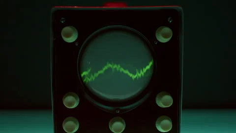 Oscilloscope Visualizing Signal with Waveform Waveform Fluctuating on Screen Stock Footage 291938355