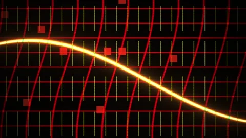 Oscilloscope waveform on grid background. Stock Footage 340039987