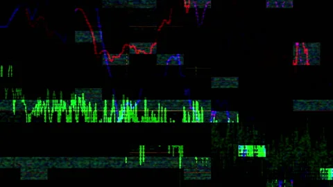 Oscilloscope Waveforms Damage Noise Corrupted Glitch Background Video stock 86069000