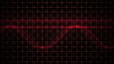 Oscilloscope waveforms on grid screens. Stock Footage 340039943