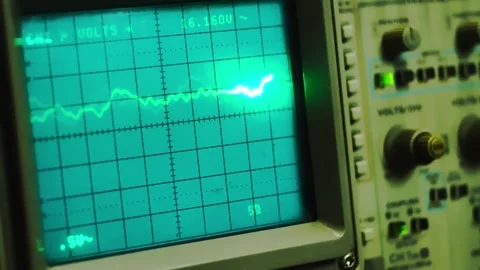 Oscilloscope waveforms oscillating, Amplitude Diagram on the oscilloscope. Video stock 180640491