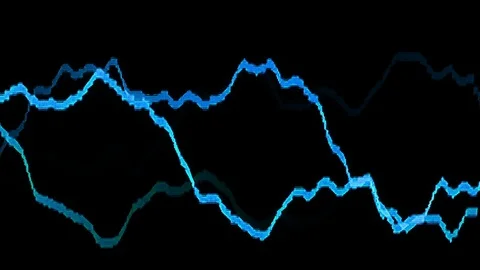 Oscilloscope waveforms oscillating - Blue Color Stock-Footage 127284931