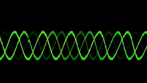 Oscilloscope waveforms oscillating - Green Color Video stock 127288400