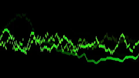 Oscilloscope waveforms oscillating - Green Color Stock Footage 127289440