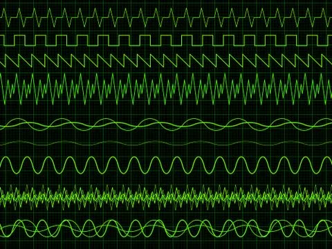Oscilloscope waves Illustrazione stock