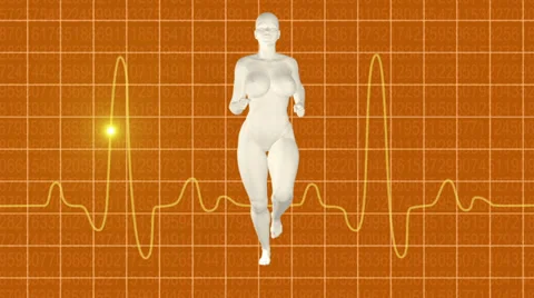 Osciloscope heart orange Stock Footage 38608565