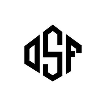 OSF letter logo design with polygon shape. OSF polygon and cube shape logo .. Stock Illustration