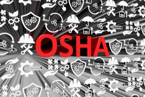 OSHA concept blurred background 3d render illustration Stock Illustration