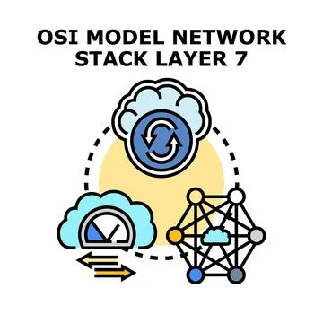 Osi model network development and application layer 스톡 일러스트