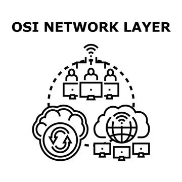 Osi network layer icon concept illustration Stock Illustration